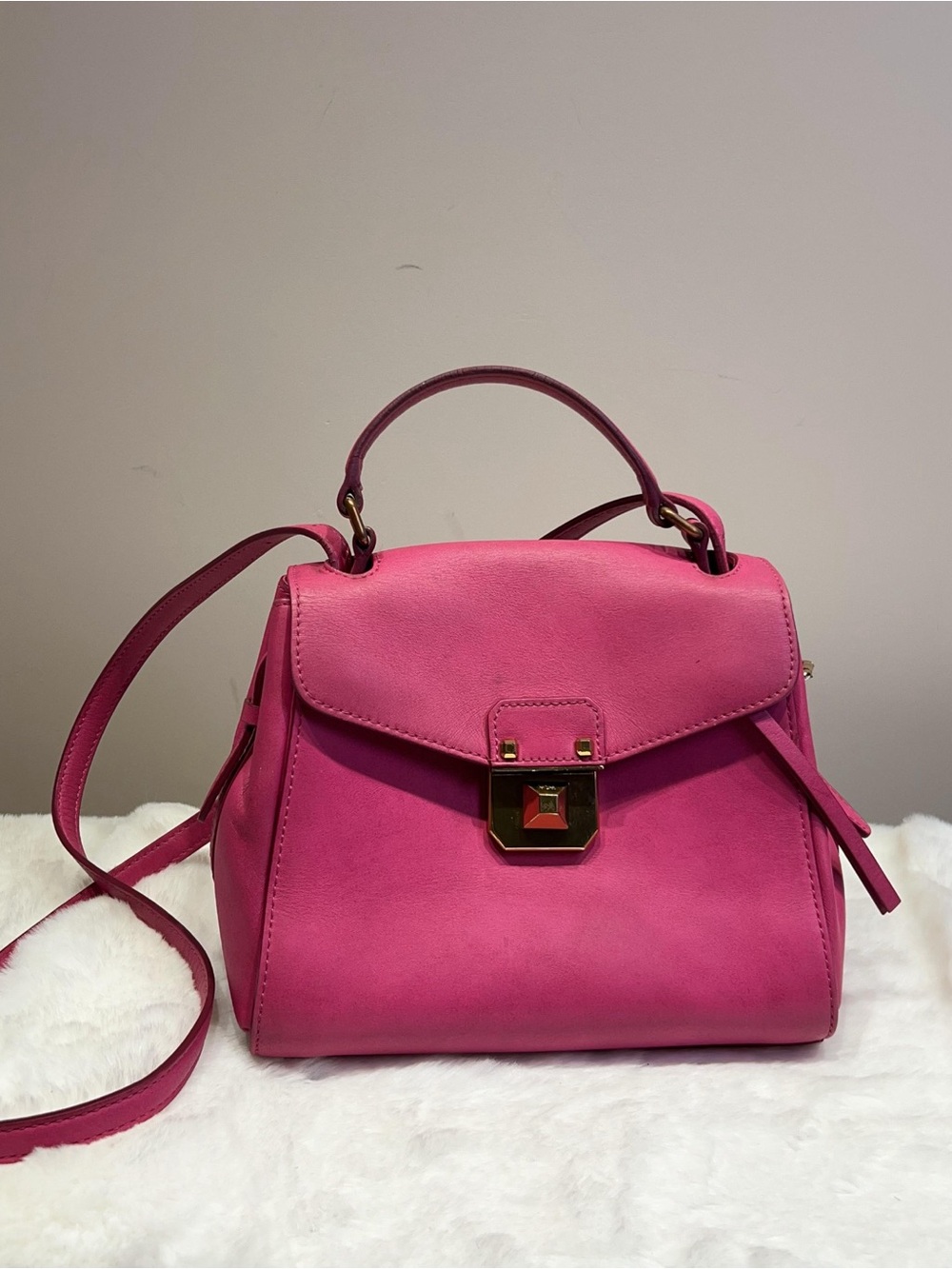 Women’s Pink Top-Handle Satchel Bag - Designer Style
